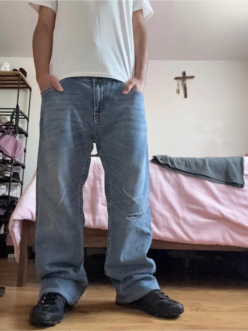 True Religion Men's Blue Straight-Leg Jeans